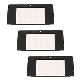 3Pcs Top Front LCD Screen Mirror Display Glass Cover Panel Case Compatible with Nintendo 3DS