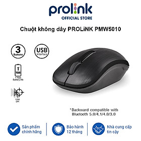 Chuột không dây PROLiNK PMW5010 kết nối tốc độ cao, tiết kiệm pin dùng cho PC, Macbook, Laptop - Hàng chính hãng