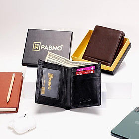 Ví da nam PABNO VF68 Dáng Đứng In Logo Nổi Chính Hãng