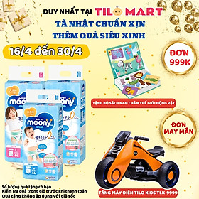 Bỉm - tã quần moony blue size m 58 miếng