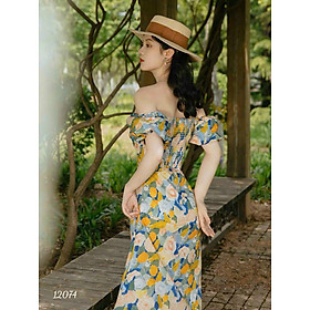 Đầm váy lụa hoa cổ vuông 2 cách phối quyến rũ dạo phố dự tiệc nổi bật trẻ trung