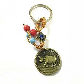 Móc khóa hình con Trâu bằng nhựa sơn màu đồng, bền chắc, nhẹ nhàng, giúp mang lại may mắn, cầu tài lộc cho năm Trâu 2021 - TMT Collection - SP005157