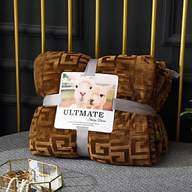 CHĂN LÔNG CỪU ULTIMATE VÂN NỔI 2MX2M2 - NÂU