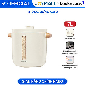 Mua Thùng đựng gạo 7L LocknLock Vacuum Rice Keeper EJR973WHT  Hàng chính hãng  tự động hút chân không  sạc không dây - JoyMall