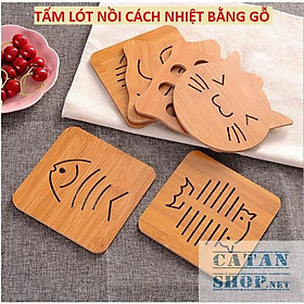 Miếng lót nồi Gỗ, lót cốc chén cách nhiệt chống nóng bằng gỗ Nhiều mẫu siêu Cute GD289-LNGo (giao ngẫu nhiên)