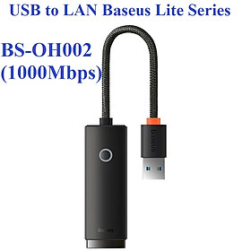 Mua   USB ra LAN   Hub / đầu chuyển cổng USB ra cổng mạng LAN RJ45 Baseus Lite Series  BS-OH002 / BS-OH001 - Hàng chính hãng