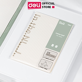 Sổ Còng Nhựa Sổ Tay A5 B5 Bìa Nhựa Cứng 80gsm 120 Trang Có Thể Thay Lõi Sổ Ruột Sổ Nhiều Size Deli - Phù Hợp Làm Sổ Kế Hoạch Planner, Nhật Kí, Tập Vở Ghi Chép Bullet Journal - GHA560 GHB560