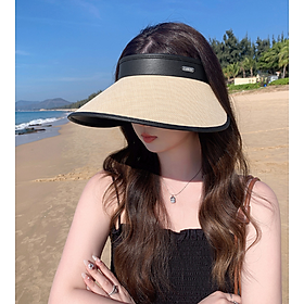 Mũ nữ nửa đầu rộng vành chống nắng cao cấp mới, nón nửa đầu phong cách Hàn