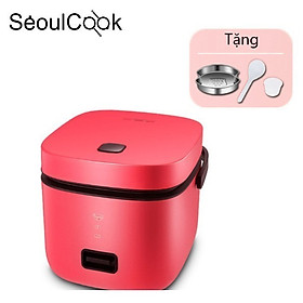 Nồi cơm điện mini đa năng Rice Cooker Seoulcook 1,2l hàng nội địa cao cấp nấu cơm, cháo, chưng, hấp,... tặng khay hấp + vá cơm + cốc đong