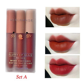 Hình ảnh Set 3 Cây Son Kem Lì Herorange Fluffy Lip Glaze