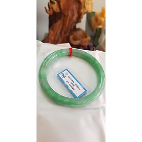 Vòng tay nữ đá Cẩm Thạch tự nhiên Đậu Lý AAA Sao 56mm x cọng 8mm Vòng đã kiểm định kèm giấy chứng nhận 7 Màu Xanh Đậu bông trắng lý nhẹ đều bóng mượt đẹp sang nữ 55kg - 63kg đeo món quà ý nghĩa tặng Mẹ và người thân ạ