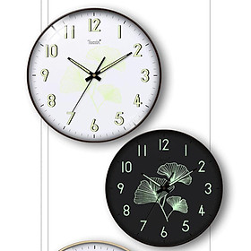 night light wall clock silent battery operated White