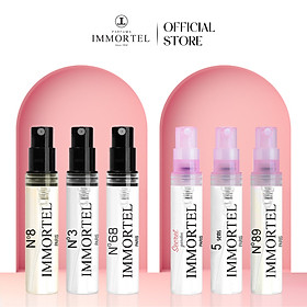 (Hộp 6 | Bộ 2) Nước Hoa IMMORTEL Paris | Secret Garden, N°68, 5 Sens, N°8, N°89, N°3 | 6x3 mL - EDP Chính hãng Pháp