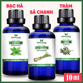 Hình ảnh Combo 3 Tinh Dầu LORGANIC / Nhiều Mùi Hương / Xông Phòng Thư Giãn, Đuổi Muỗi / Sả Chanh, Vỏ Quế, Bạc Hà, Tràm, Cam, Vỏ Bưởi (10ml)