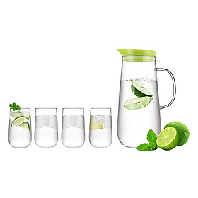 Bộ bình 4 ly thủy tinh Samadoyo Na615 1250ml