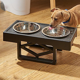 Dog Water Food Bowls Cats Feeding Dish Pet Feeder Adjustable Height Kitty