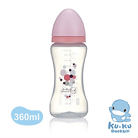 BÌNH SỮA CỔ RỘNG CHO BÉ NHỰA PP KUKU - DUNG TÍCH 270ML/360ML