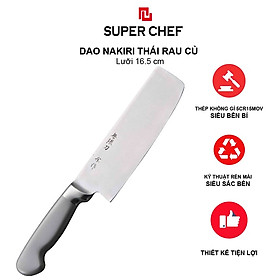 Mua Dao Thái Rau Củ Quả Thép Rỗng Chính Hãng Super Chef Chuẩn Dao Nakiri Nhật Cao Cấp Siêu Sắc Bén  Lâu Cùng Bằng Thép Không Gỉ  Không Ăn Mòn An Toàn Sức Khỏe  Siêu Tiện Lợi ( Lưỡi dài 16.5cm)
