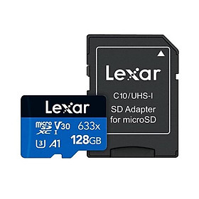 Thẻ nhớ Lexar Micro SD 128GB Class 10 UHS-I Có Adapter - Hàng Chính Hãng