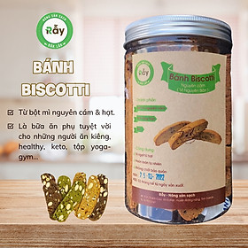 Bánh Biscotti RẪY từ bột mì nguyên cám và hạt dinh dưỡng, phù hợp ăn kiêng chuẩn healthy