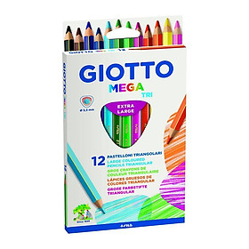 Bút chì màu Giotto Mega Tri - Hộp 12 màu (Ý)