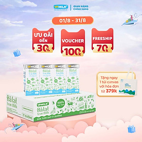 Sữa tươi UHT Đà Lạt True Milk Ít Đường 180ml (Thùng 48 hộp)