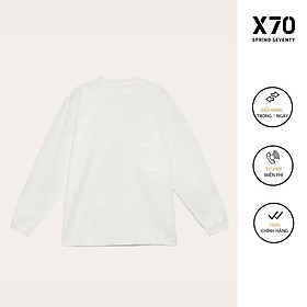 Áo Thun Nam Trơn Kiểu Dáng Cổ Tròn Tay Dài Thiết Kế Có Túi Thời Trang X70 - 06390047