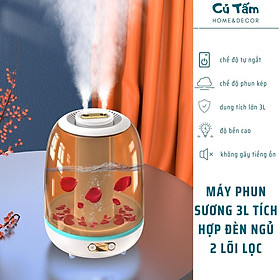 Mua Máy phun sương  máy xông tinh dầu air humidfier tạo ẩm không khí kèm đèn