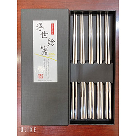 Mua Hộp 5 đôi đũa inox 304 đặc ruột cao cấp