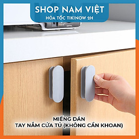 Set 2 Tay Nắm Cửa Tủ, Cửa Kéo Kèm Keo Dán Không Cần Khoan