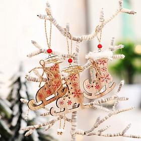 Siaonvr Christmas Decorations Painted Wooden Printed Skates Hemp Rope Small Pendant