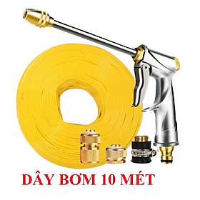 ️Evoucher Bộ dây vòi xịt nước rửa xe, tưới cây , tăng áp 3 lần, loại 7m, 10m 206701-2 đầu đồng,cút đồng+ mở chai