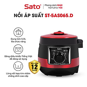 Mua Nồi áp suất đa năng SATO 5AS065.D 5.0L - Dung tích : 6.0 lít phù hợp gia đình 4 - 6 người.  Lòng nồi bằng hợp kim nhôm chống dính cao cấp  an toàn sức khỏe - Miễn phí vận chuyển toàn quốc - Hàng chính hãng