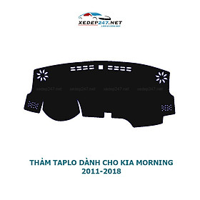 Thảm Taplo dành cho xe Kia Morning 2010 đến 2021 chất liệu Nhung, da Carbon, da vân gỗ