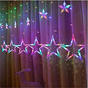 Bộ Dây Đèn Led Trang Trí Kiểu Dáng 10 Ngôi Sao Lớn Nhỏ Màu Trang Trí Noel, Lễ , Tết , Party