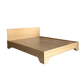 Mua Giường Ngủ Gỗ MDF Phủ Melamine Chống Trầy Chân Cao Màu Vân Vàng HK 388