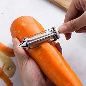 Mua Dụng cụ nạo rau củ quả  cao cấp inox 4in1  ( TẶNG MÓC KHÓA GỖ)