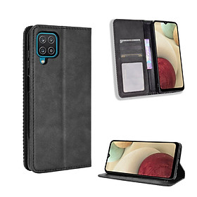 Bao da dành cho Samsung Galaxy A12 Flip Wallet Leather dạng ví đa năng siêu bền siêu êm