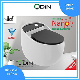 Mua BỒN CẦU TRỨNG CAO CẤP TRẮNG NẮP ĐEN ODIN 2039E