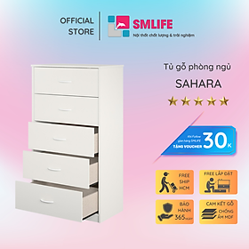 Tủ phòng ngủ gỗ hiện đại SMLIFE Sahara  | Gỗ MDF dày 17mm chống ẩm | D70xR40xC120cm