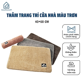 Thảm lau chân, chùi chân chống trơn trượt, chất liệu lông siêu thấm, Thảm nhà tắm, thảm trang trí cửa phòng màu trơn khổ 40x60cm - Chính hãng MINIIN (Giao màu ngẫu nhiên)