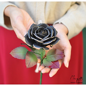 Hình ảnh Hoa giấy handmade cao cấp - Black Rose Maypaperflower - hoa giấy nghệ thuật