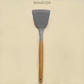 Vá silicon cao cấp chịu nhiệt chống dính cán gỗ Seoulcook, dùng cho nhà bếp, an toàn và dễ dàng vệ sinh