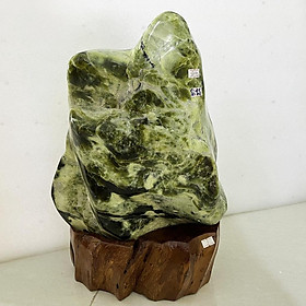 Đá, trụ đá, Cây đá phong thủy màu xanh màu lá tự nhiên cao 45 cm nặng 21 kg cho mệnh Hỏa và Mộc