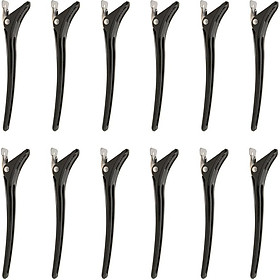 12pcs Professional Lady Girls Hairdressing Hair Claw Barber Section Hair Clip Hairpins Black