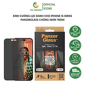 Kính Cường Lực PanzerGlass Chống Nhìn Trộm dành Cho Iphone 15 Pro Max (Full) - Hàng Chính Hãng