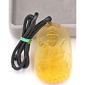 Dây chuyền mặt Phật Quan Âm Bồ Tát - pha lê vàng DEQAFVL2