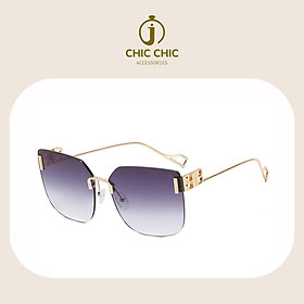 Mắt Kính Mát Nữ Gọng Lớn Màu Vàng Chống Ánh Sáng Xanh Thời Trang | Mắt Kính Chic Chic D29