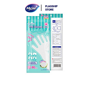 Găng Tay Chống Khuẩn TPE MyJae Một Lần Dùng Nấu Ăn, Rửa Chén Bát Size M (40 Cái/Hộp)