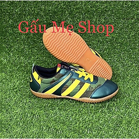 Giày Đá Banh Futsal Màu Lính Mới Đã May Toàn Bộ Đế New